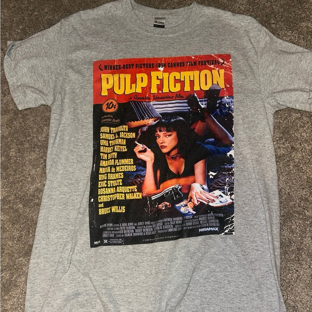 Pulp fiction graphic tee Gray Heavy Cotton T-Shirt